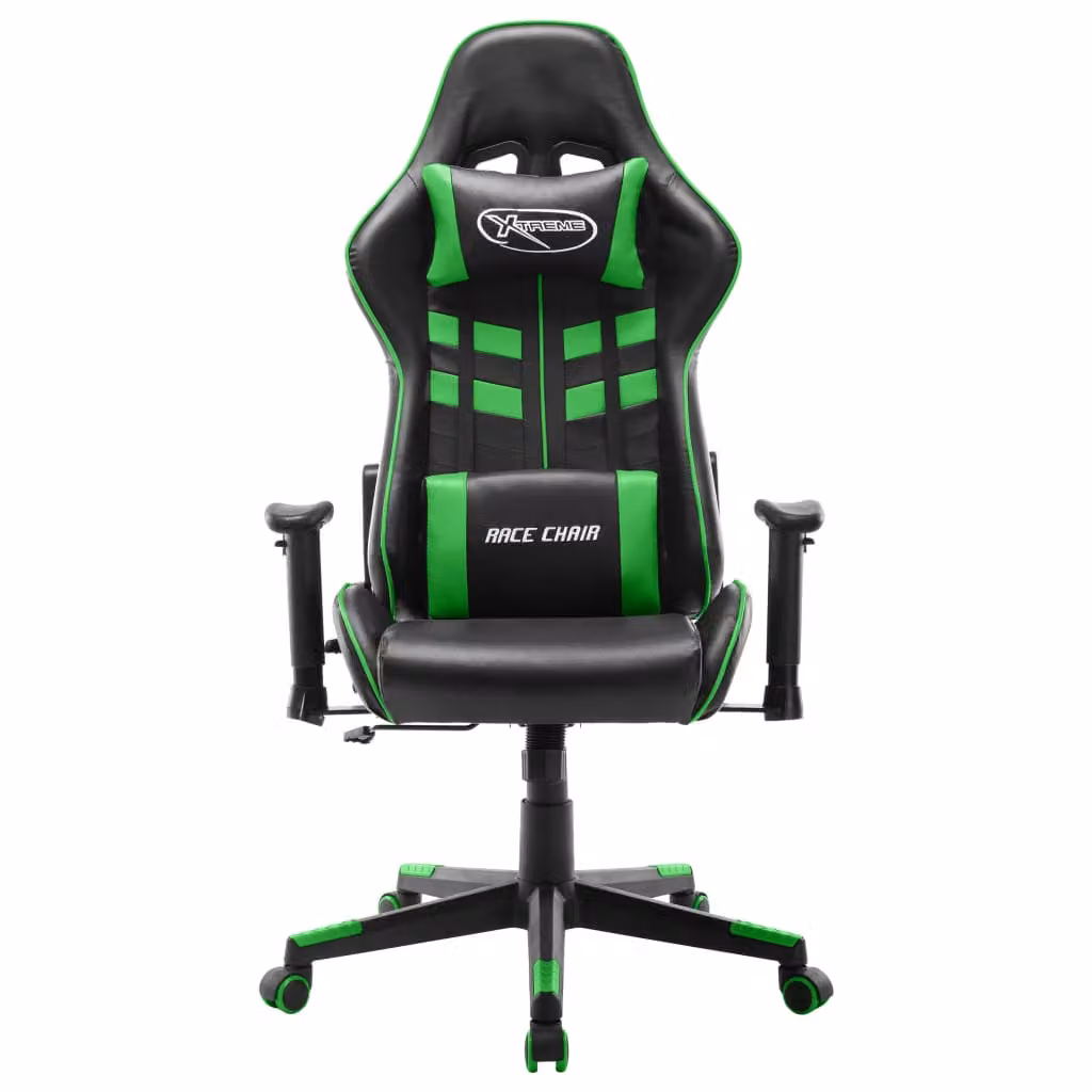 vidaXL Sedia da gioco in ecopelle nera e verde
