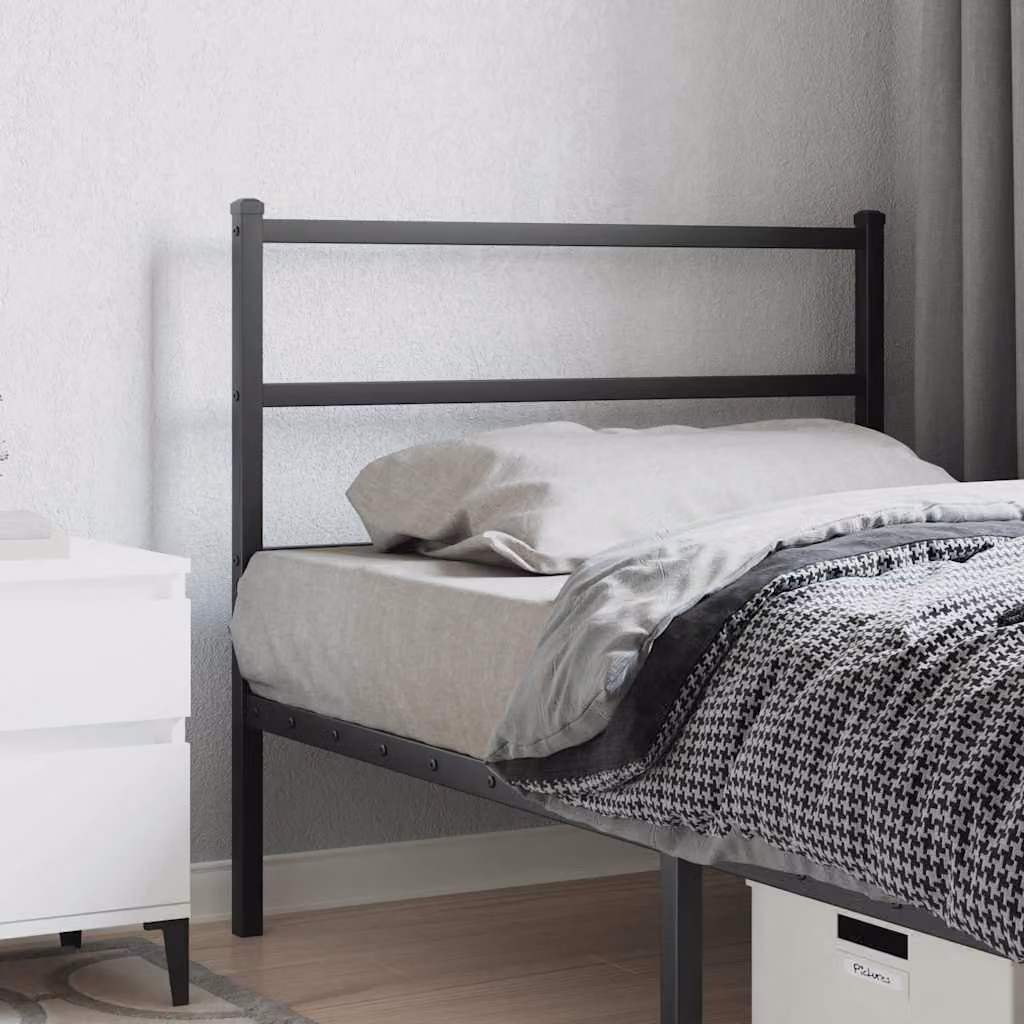 Testiera di ricambio vidaXL in metallo nero laccato per letto 100x200 cm