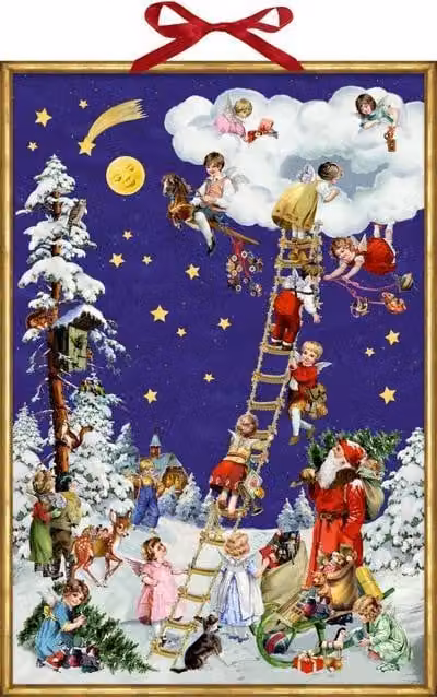 Calendario dell'Avvento a forma di candelabro - Una scala celeste nostalgica
