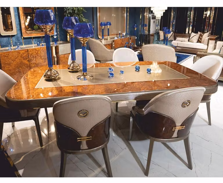 Casa Padrino tavolo da pranzo marrone / oro / grigio 240 cm - Mobili per la sala da pranzo