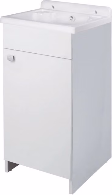 Lavatoio salvaspazio in legno con mini pilozzo e griglia, kit per interni ed esterni, colore bianco, L: 79,5 cm, P: 42,5 cm, H: 34,5 cm