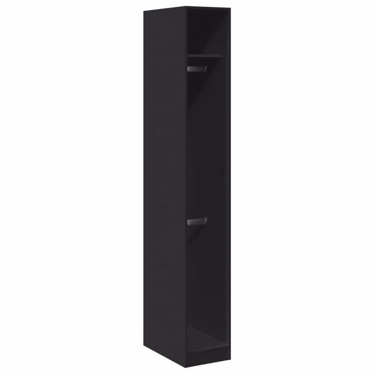 Armadio Nero 30x50x200 cm in Legno Multistrato