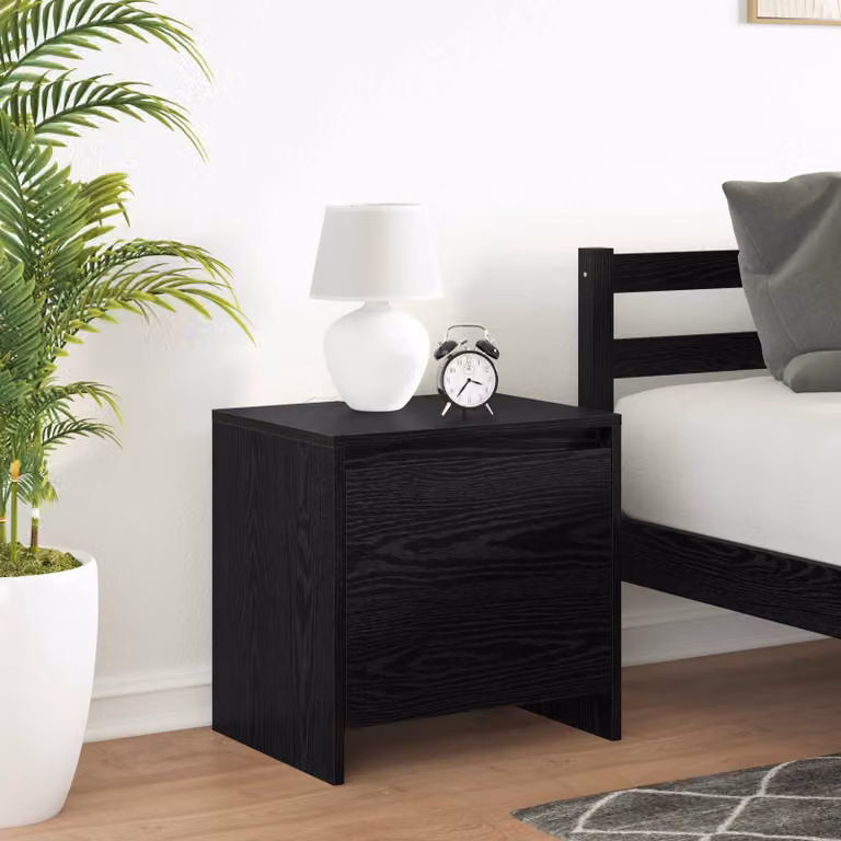 Armadio da notte vidaXL moderno in MDF colore nero opaco L 45 cm, P 34 cm, H 44,5 cm