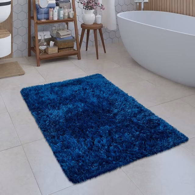 Tappeto da bagno Kandela blu L: 40 cm, P: 55 cm, antiscivolo e lavabile – 1