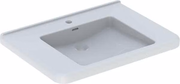 Geberit Renova Nr. 1 Comfort lavabo, encastrable, 750x550 mm, avec percement pour robinetterie, avec trop-plein, blanc, 128575000, 128575000