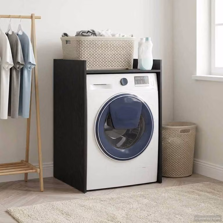 vidaXL Mobiletto per lavatrice Rovere Nero 67,5 x 62 x 97 cm