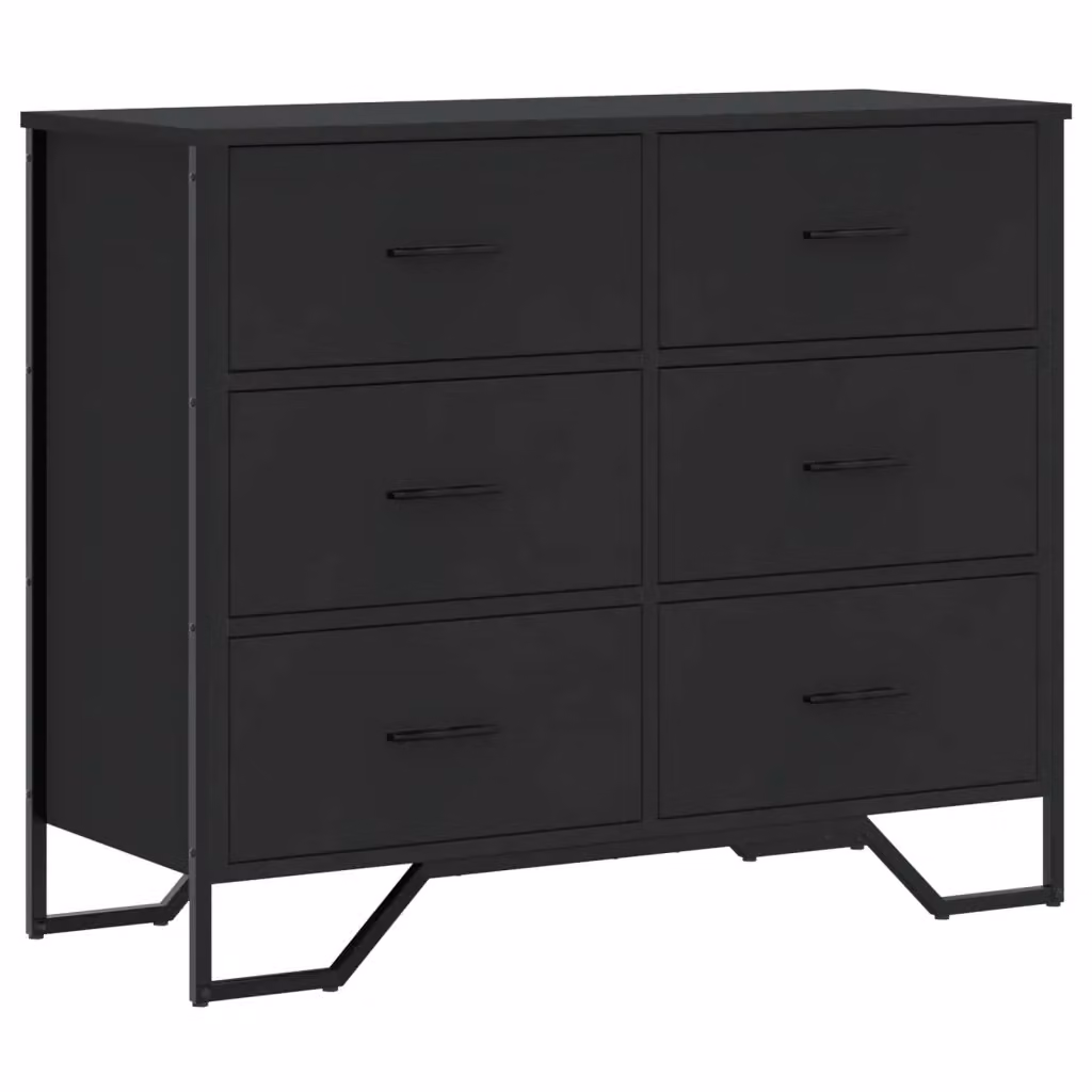 Cassettiera moderna nera vidaXL in MDF L: 91 cm, P: 35,5 cm, H: 74,5 cm – 2