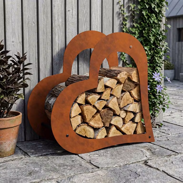 vidaXL Portalegna 41 x 40 x 20 cm Acciaio Corten Ruggine