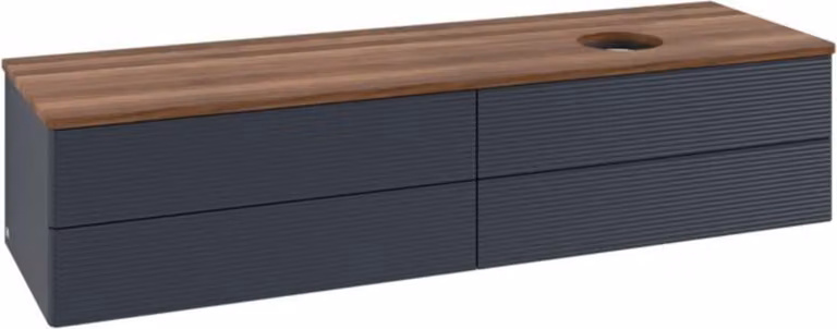 V&B Mobiletto con struttura frontale - illuminazione Antao 160x50cm, WBP-colore w. wal, md bl. m Lac