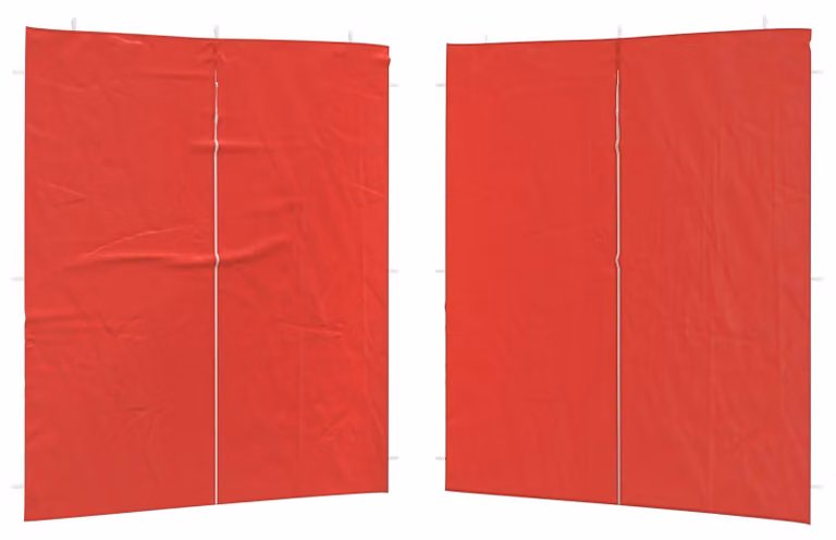 Parete per tenda da festa 2 pcs Rosso 200 x 195 cm PE e Acciaio