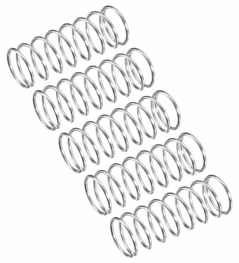 Molle a compression, 5 pezzi, acciaio inossidabile 304, diametro esterno 10 mm, diametro del filo 0,8 mm, lunghezza 30 mm