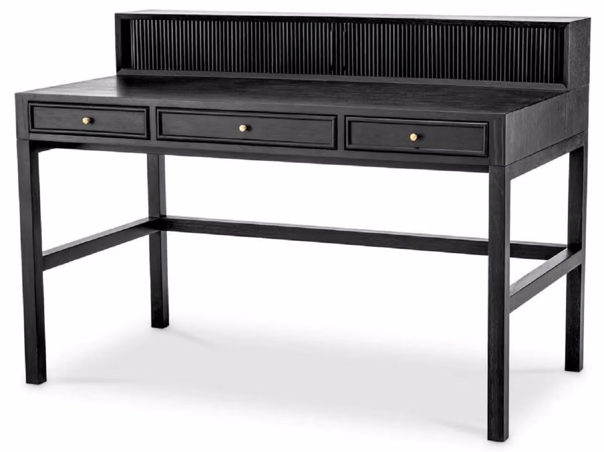 Casa Padrino scrivania nero grigio / ottone 130 cm