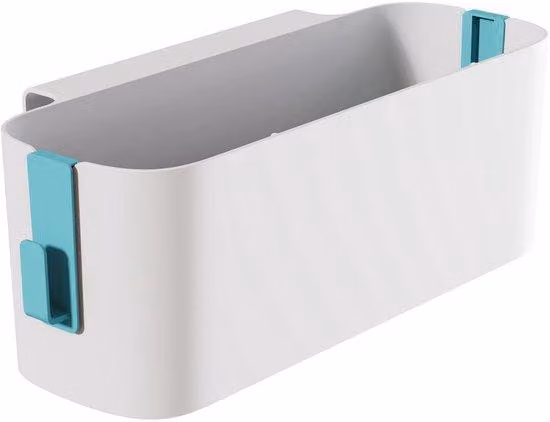 Organizzatore per lampada da notte, colore bianco - Multifunzionale - 2 ganci - 33,2 x 11,3 x 12 cm - Utile accessorio per la scrivania