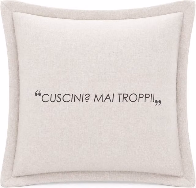 Cuscino da divano quadrato KASANOVA in cotone beige con scritta Quotes, L 45 cm x P 45 cm