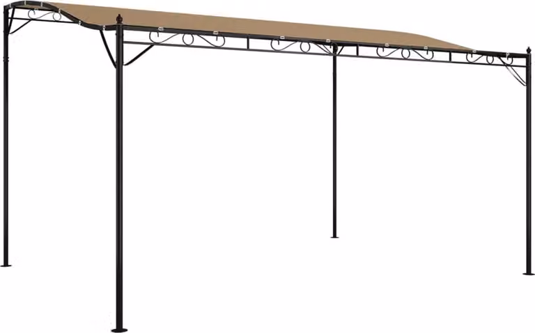 Tettoia Tortora 4x3 m 180 g/m² Tessuto e Acciaio