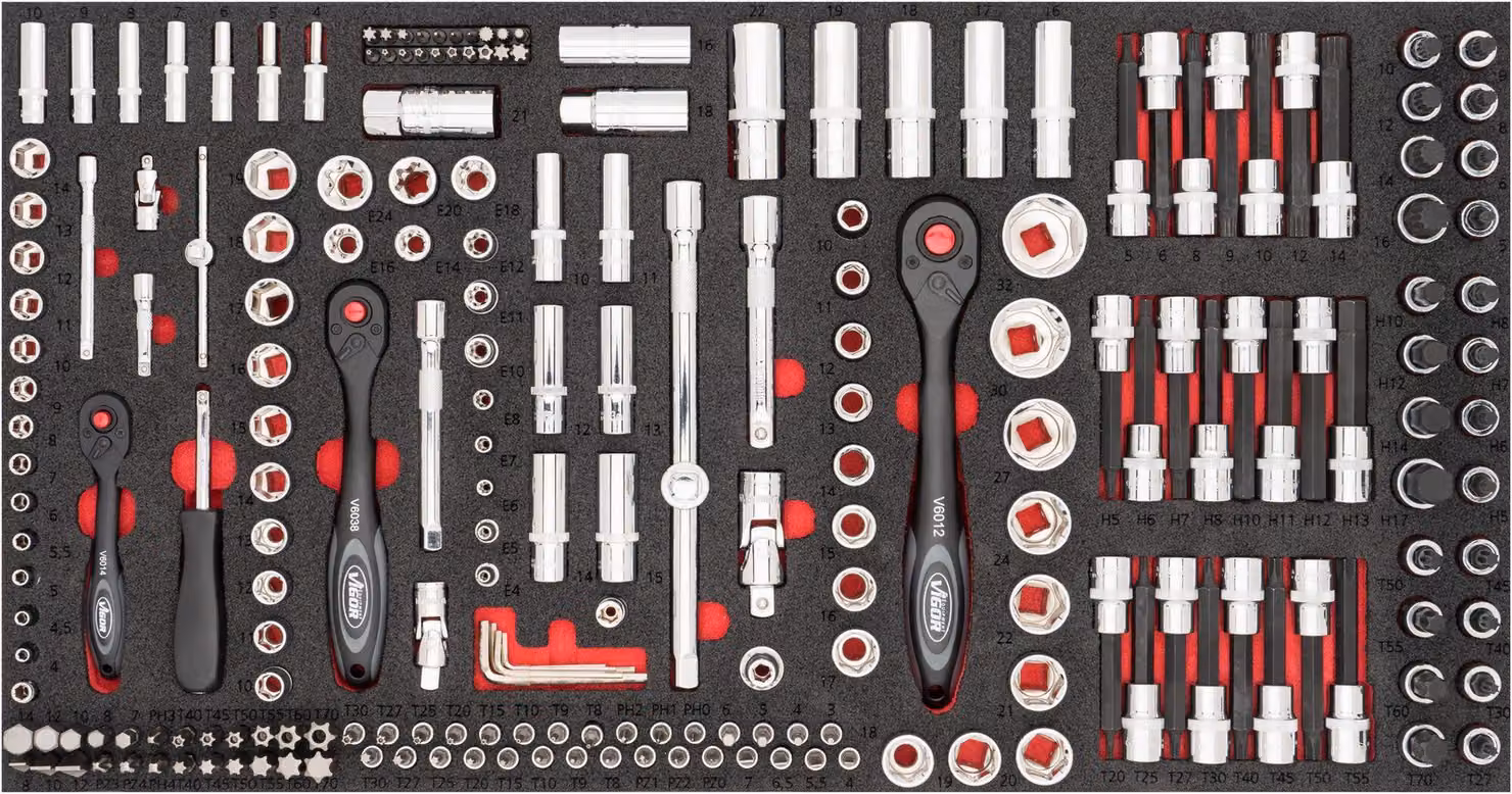 Set di chiavi a bussola VIGOR per 1000 XL V4586 Numero di utensili: 219 (V4586)