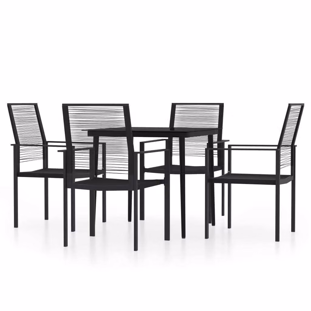 Set da Pranzo da Giardino 5 pz Nero