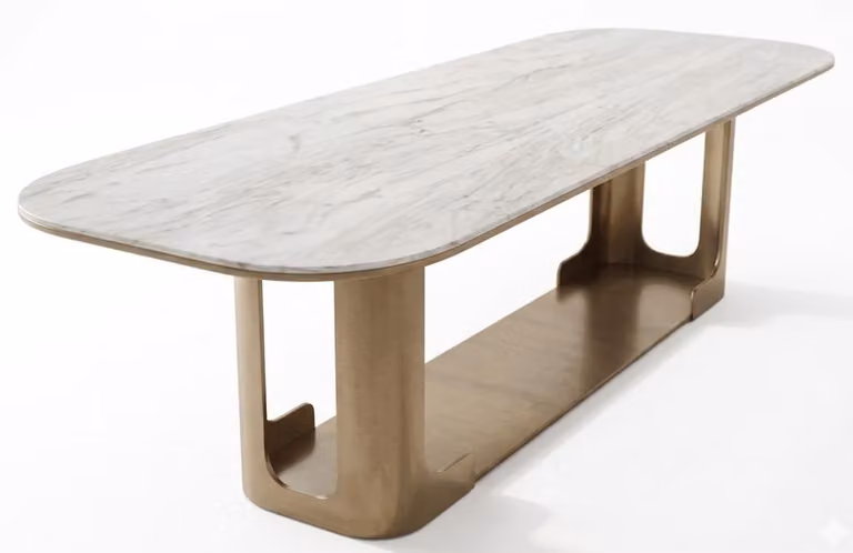 Lussuoso tavolo da pranzo beige, tavolo rettangolare in legno, tavoli per la sala da pranzo