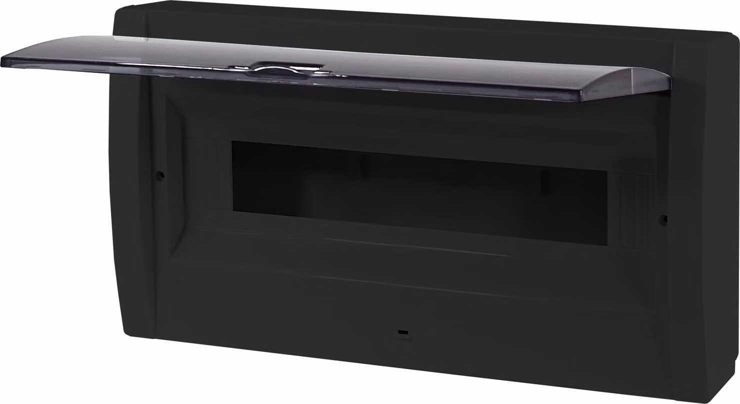 Scatola di derivazione a parete, piccola, 18 moduli, grado di protezione IP40, colore nero