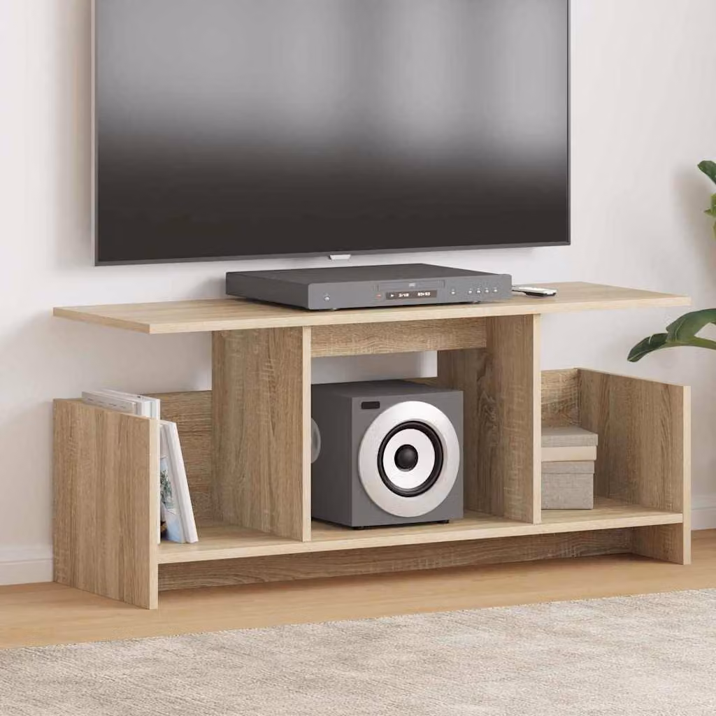 Supporto TV moderno vidaXL in legno color rovere, L 102 x P 35 x H 45 cm