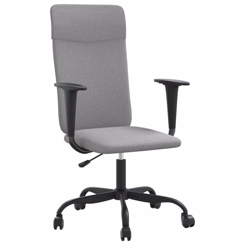 Sedia da Ufficio Regolabile Grigio Chiaro Rete e Pelle finta