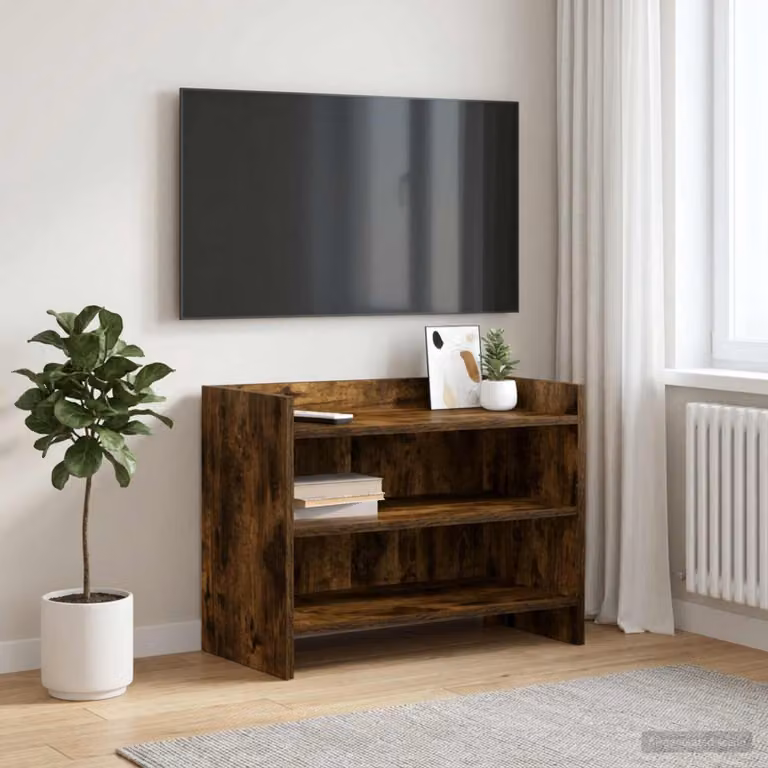 Mobile TV vidaXL in legno ingegnerizzato Rovere Fumo, L 60 cm x P 33 cm x H 47 cm