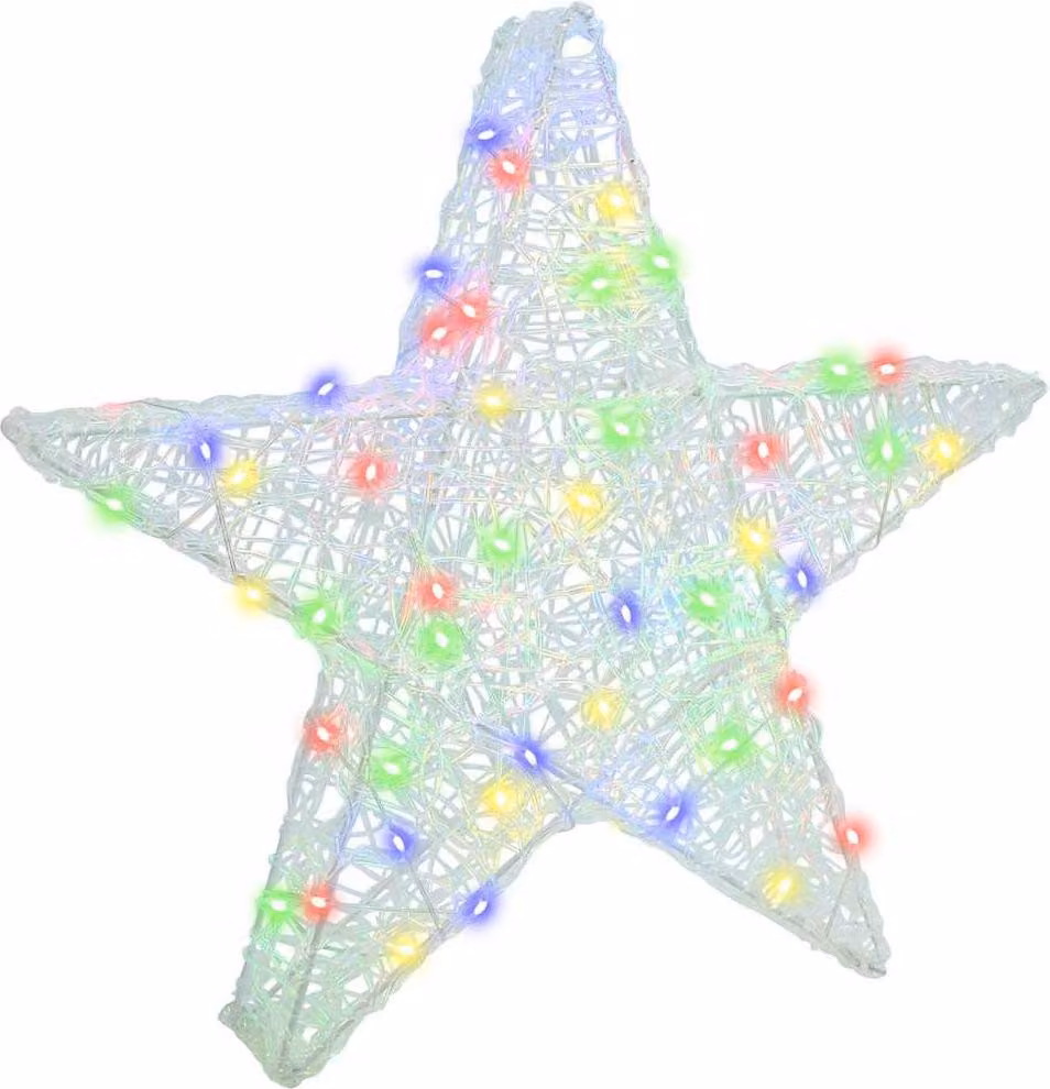 Stella 3D con 50 LED Multicolore 55 x 53.5 x 10 cm Acrilico