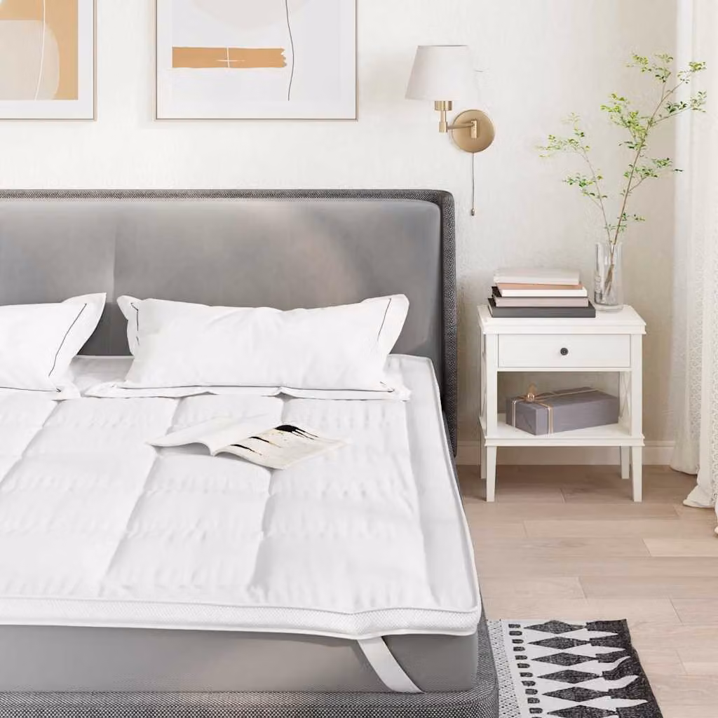 vidaXL Coprimaterasso in Microfibra Traspirante Bianco 90x190 cm