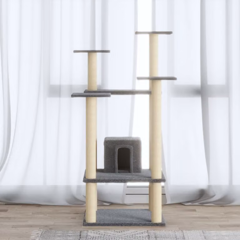 The Living Store Graffiatoio in sisal Grigio chiaro 110 cm