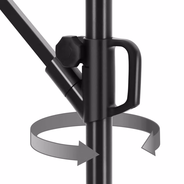 Ombrellone a braccio Artemis tectake, ruotabile a 360° e inclinabile, grigio, L/P: 3 x 3 m