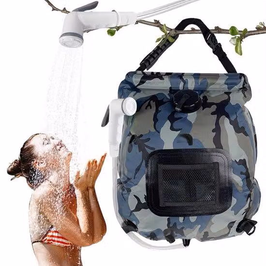 Doccia da campeggio da 20 litri, doccia da viaggio, doccia solare, pieghevole