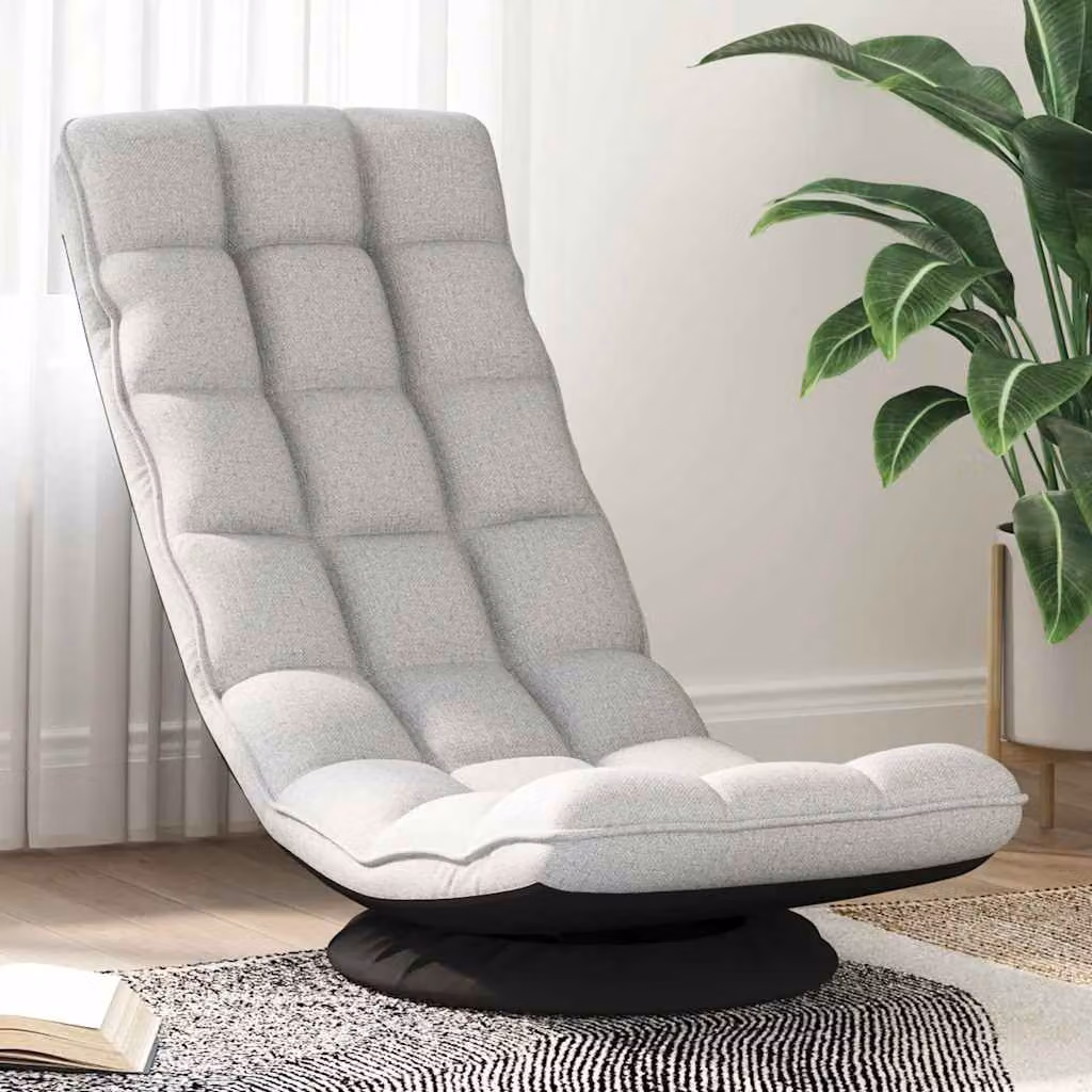 vidaXL Sedia da Terra Girevole Grigia in Tessuto con Struttura in Metallo L/P/H: 70 x 51 x 79 cm