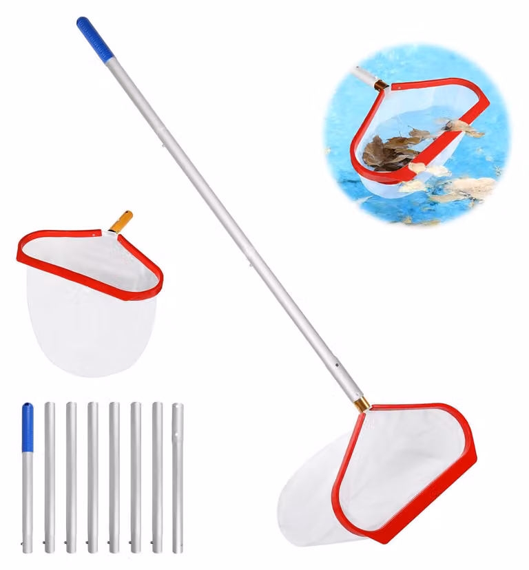 Retino per piscina con asta regolabile di 2,8 metri – Ideale per piscine e stagni