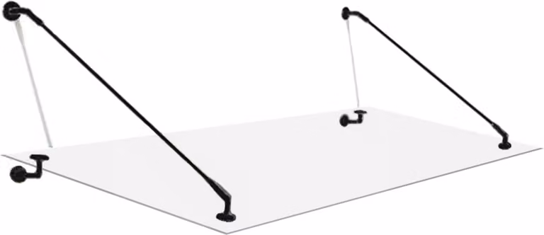 Glaszentrum Hagen - 150x90 cm Schizzo di vetro trasparente - Trasparente con supporto nero. supporto nero