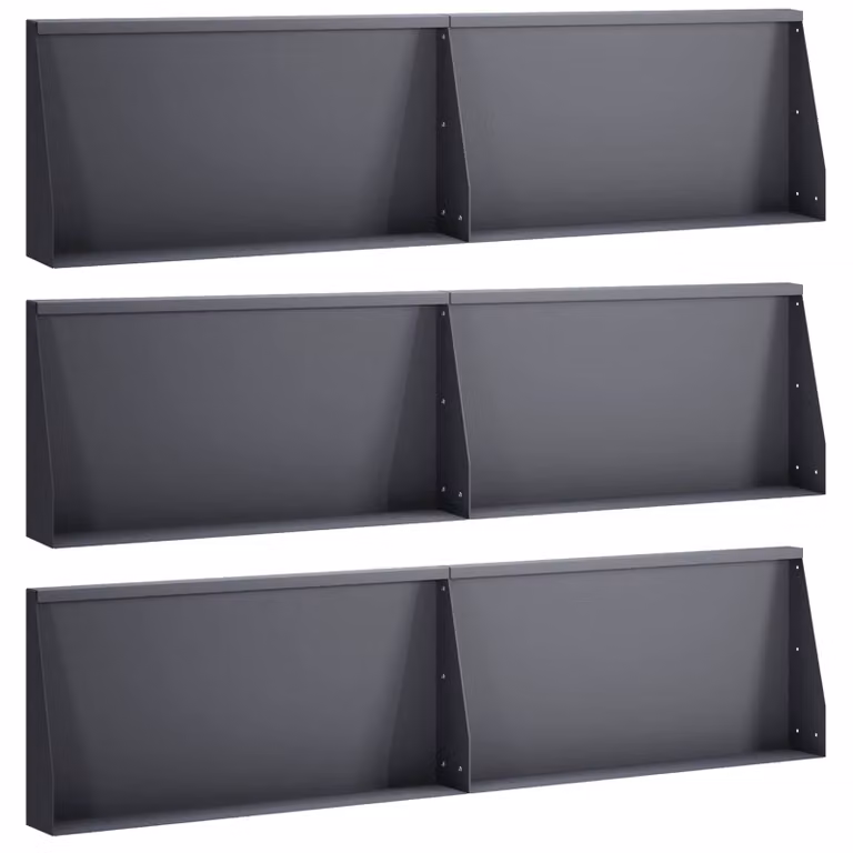Set di 6 muretti di contenimento vidaXL in acciaio color antracite, L/P/H: 80 x 40 x 12 cm