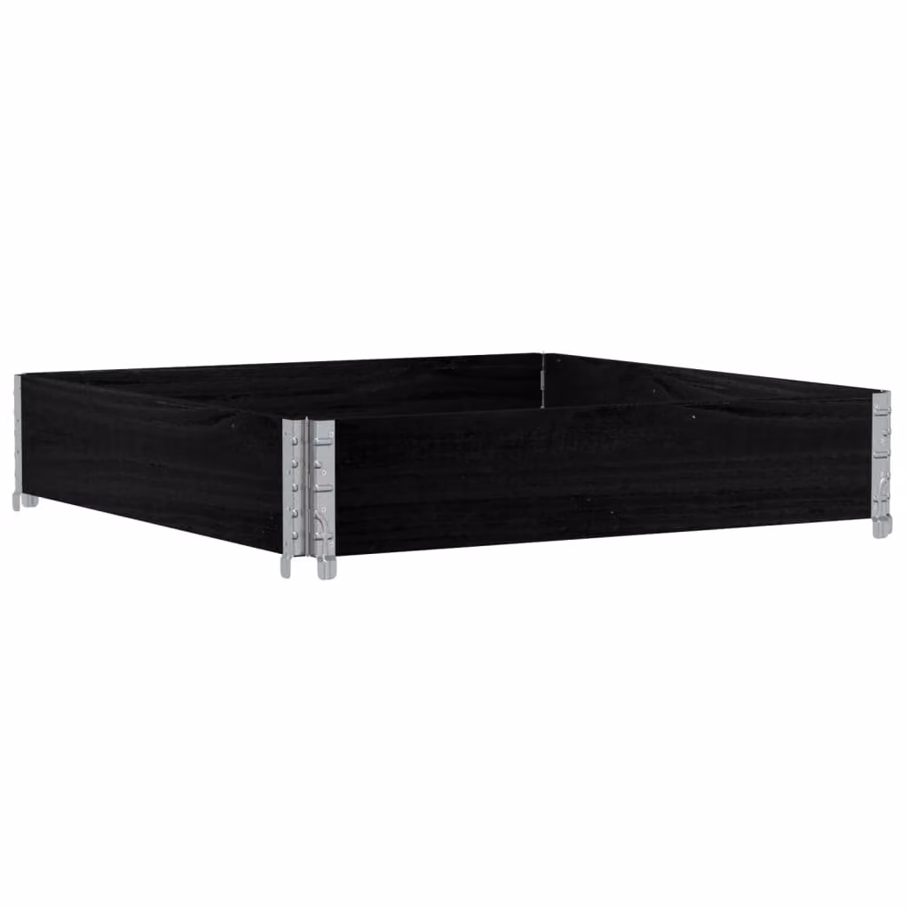 Paretale per Pallet Nero 100x100 cm in Legno Massello di Pino
