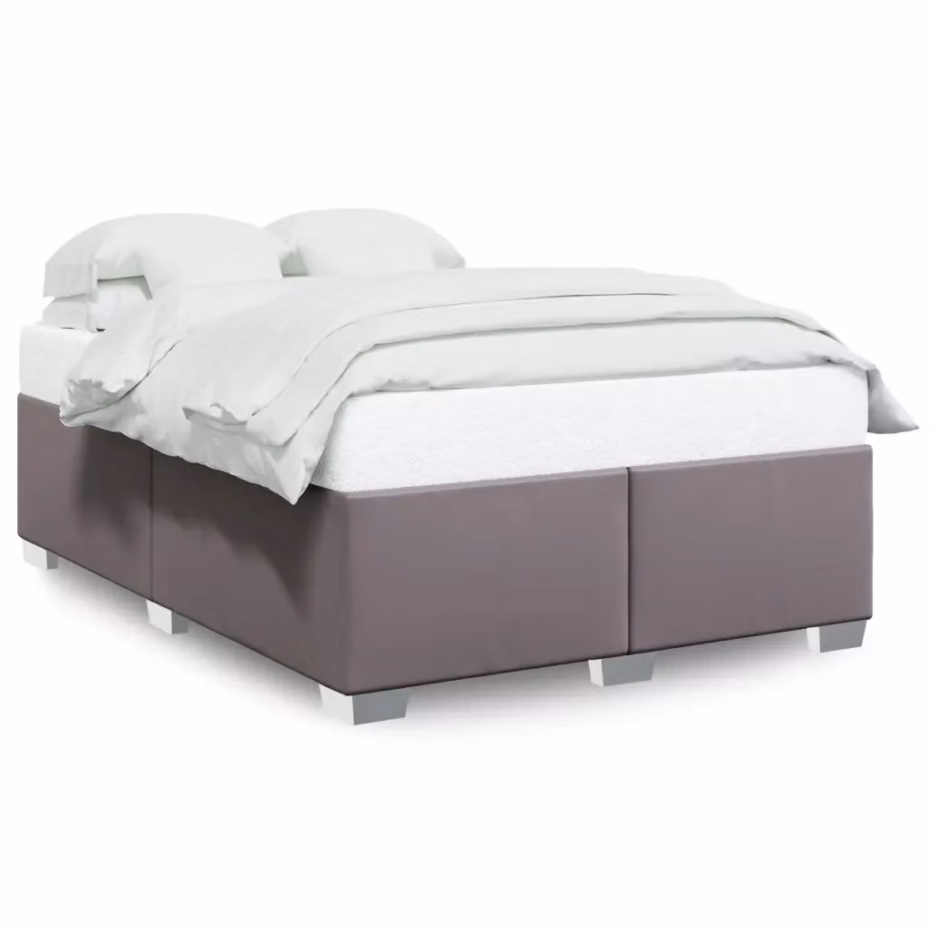 vidaXL Giroletto in Similpelle Grigio con Listelli in Legno 140 x 200 cm – 2