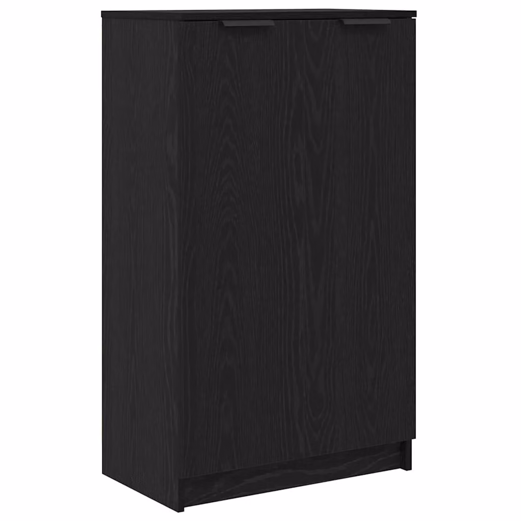 Scarpiera moderna vidaXL in legno nero con ante a battente e ripiani interni L/P/H: 59 x 35 x 100 cm – 2