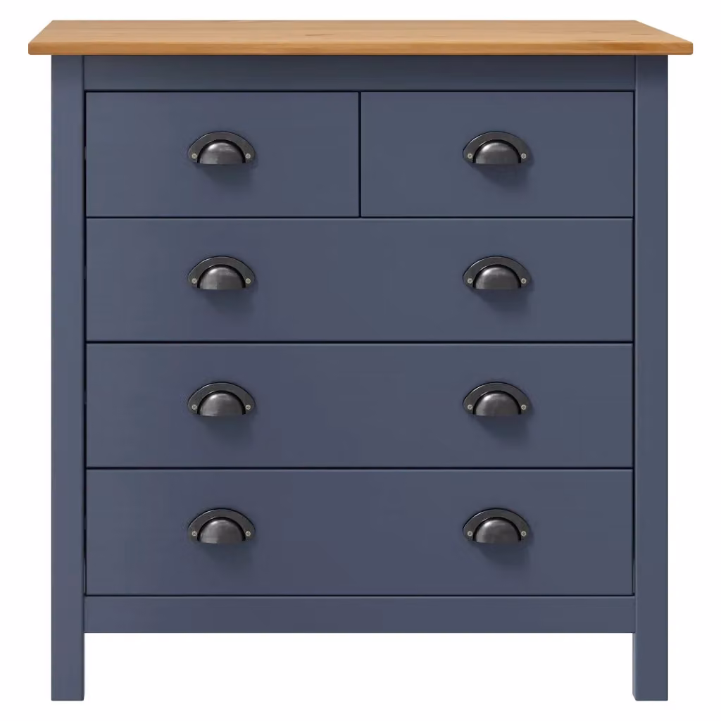 Credenza Hill in legno massello di pino grigio L: 79 cm, P: 40 cm, H: 80 cm