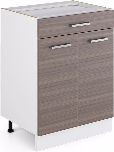 Base universale R-Line Vicco Grigio con cassetti, senza piano di lavoro, L: 60 cm