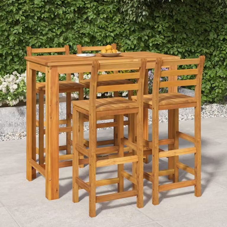 Maison Exclusive - Set da Bar da Giardino 5 pz in Legno Massello di Acacia