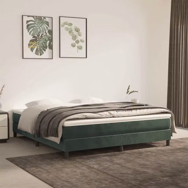 Materasso a Molle Insacchettate Rigidità Media Verde Scuro 160x220x20 cm in Velluto 4016627