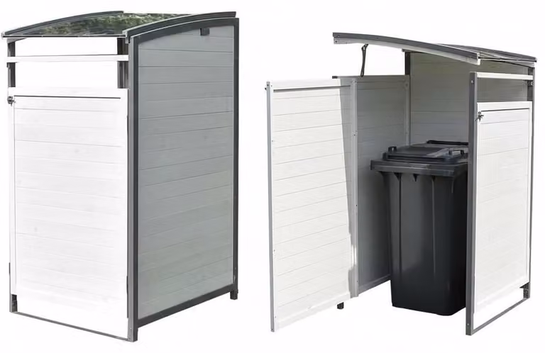 Contenitore per rifiuti da 120 litri, in legno, dimensioni 68 x 68 x 50 cm