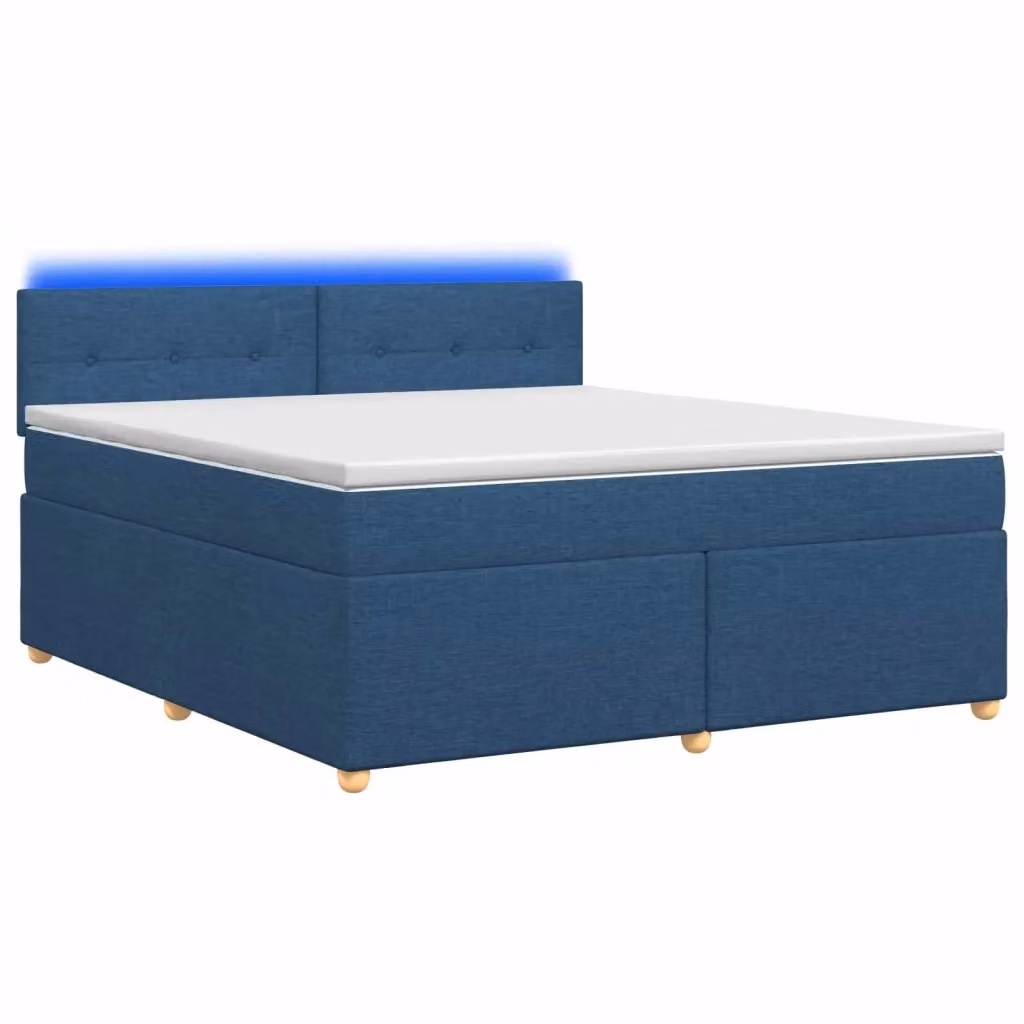 Letto box spring con materasso ibrido vidaXL Blu, L/P: 180 x 200 cm, con base contenitore e illuminazione sottostante – 2