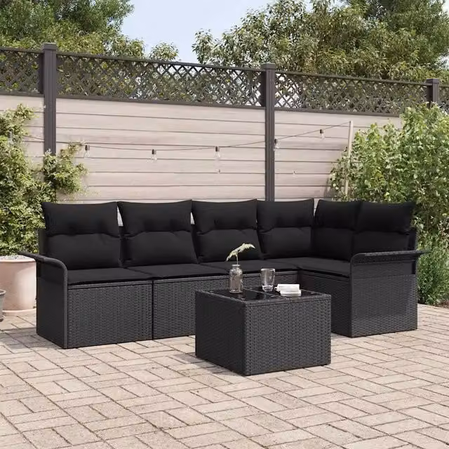 Set Divano da Giardino 6 pz polyrattan 3345373