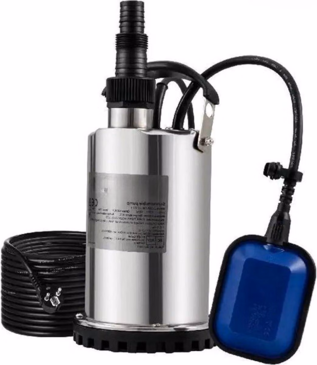 Pompa per acqua sommersa Happyment - Pompa sommersa 550W - Pompa per acqua per cantina, piscina e giardino - Automatica con interruttore a galleggiante