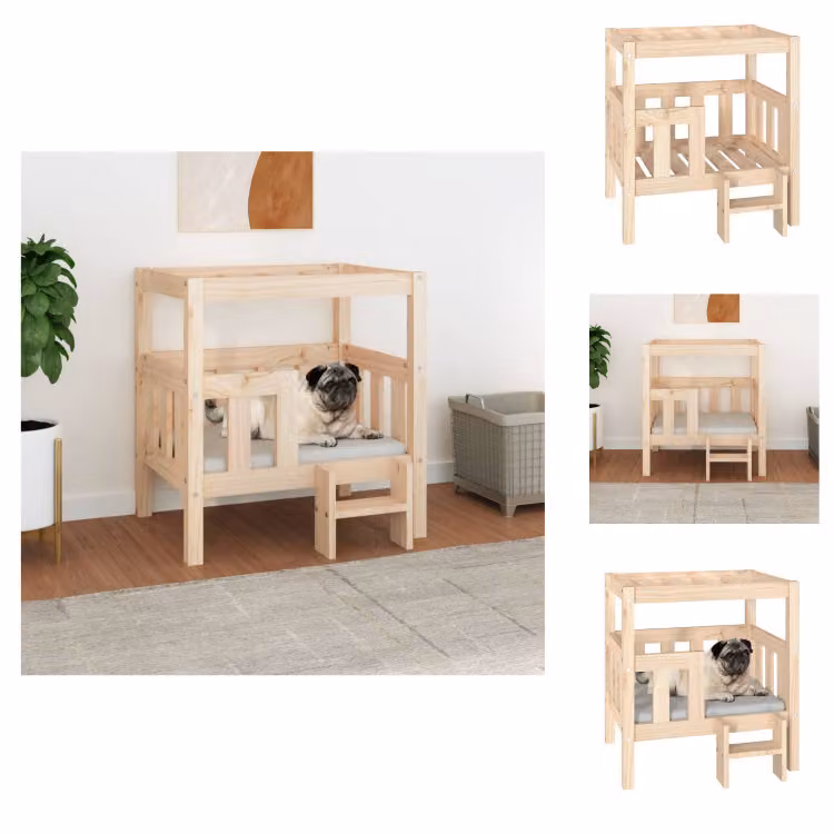 vidaXL Cuccia per cani 65,5x43x70 cm Legno massello di pino -  Cucce per cani
