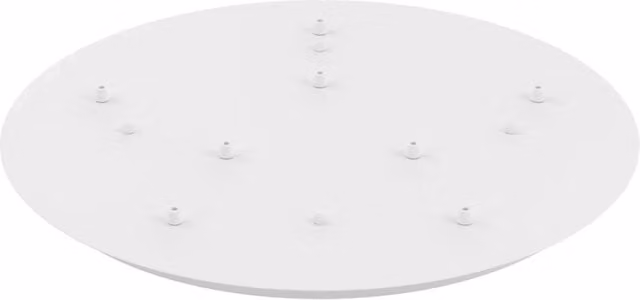 Rosone tondo in metallo bianco con 8 fori per canopy, diametro 60 cm