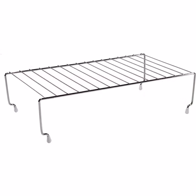 Mensola stand in metallo cromato Gusto Casa, colore argento, H 11,5 x L 44,5 x P 25 cm