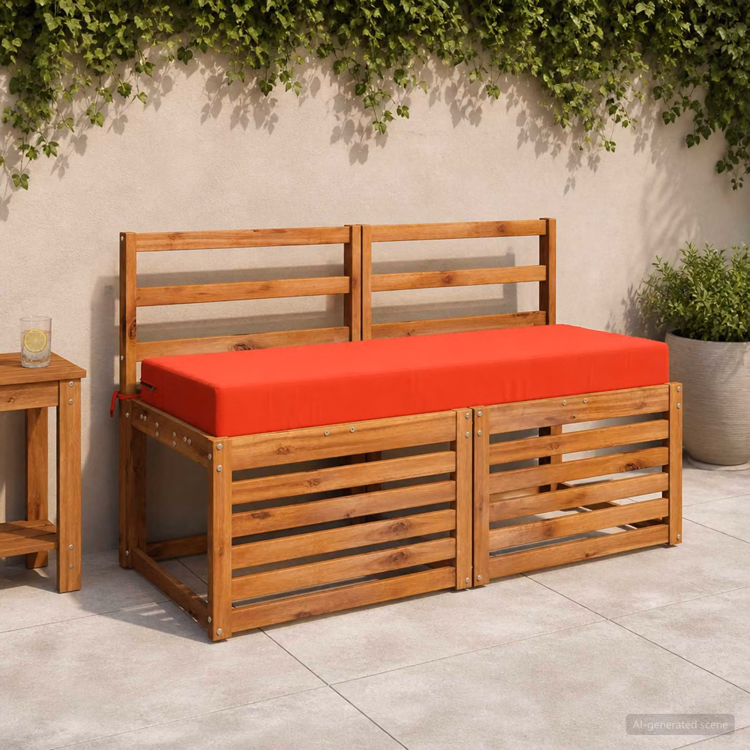 Cuscino per la seduta vidaXL SOEST in poliestere rosso con rivestimento lavabile e resistente ai raggi UV